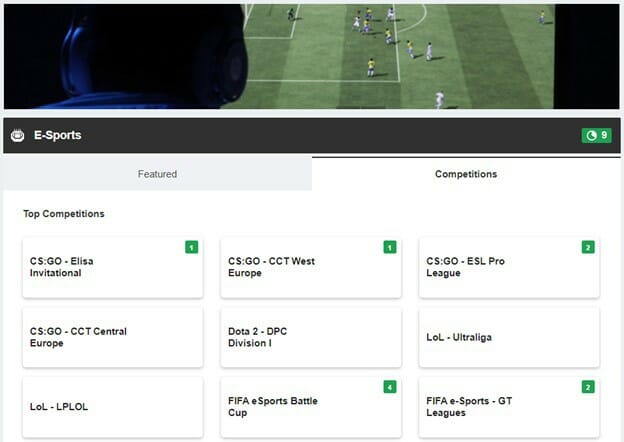 Betfair Esports Screenshot