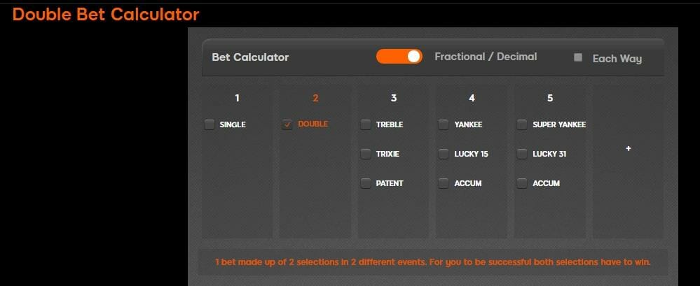 double bet calculator