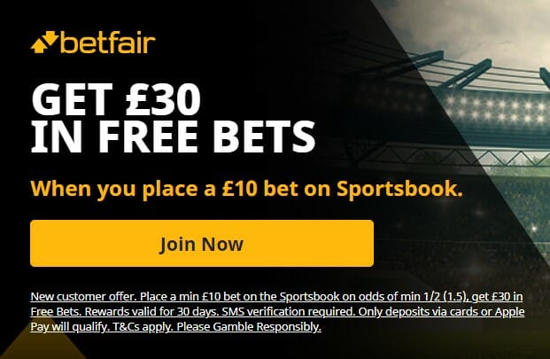 Betfair Welcome Offer Screenshot