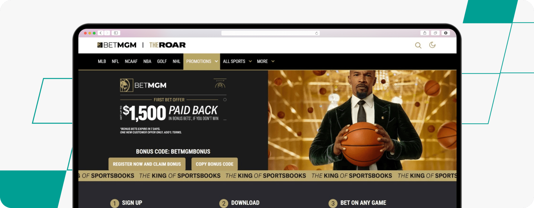 screenshot of betmgm sportsbook welcome offer