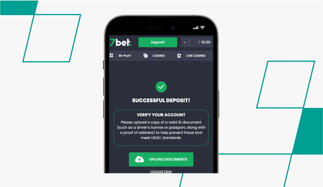 screenshot of 7bet deposit process