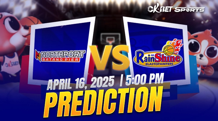 match up of two logo of pba northport vs rain or shine